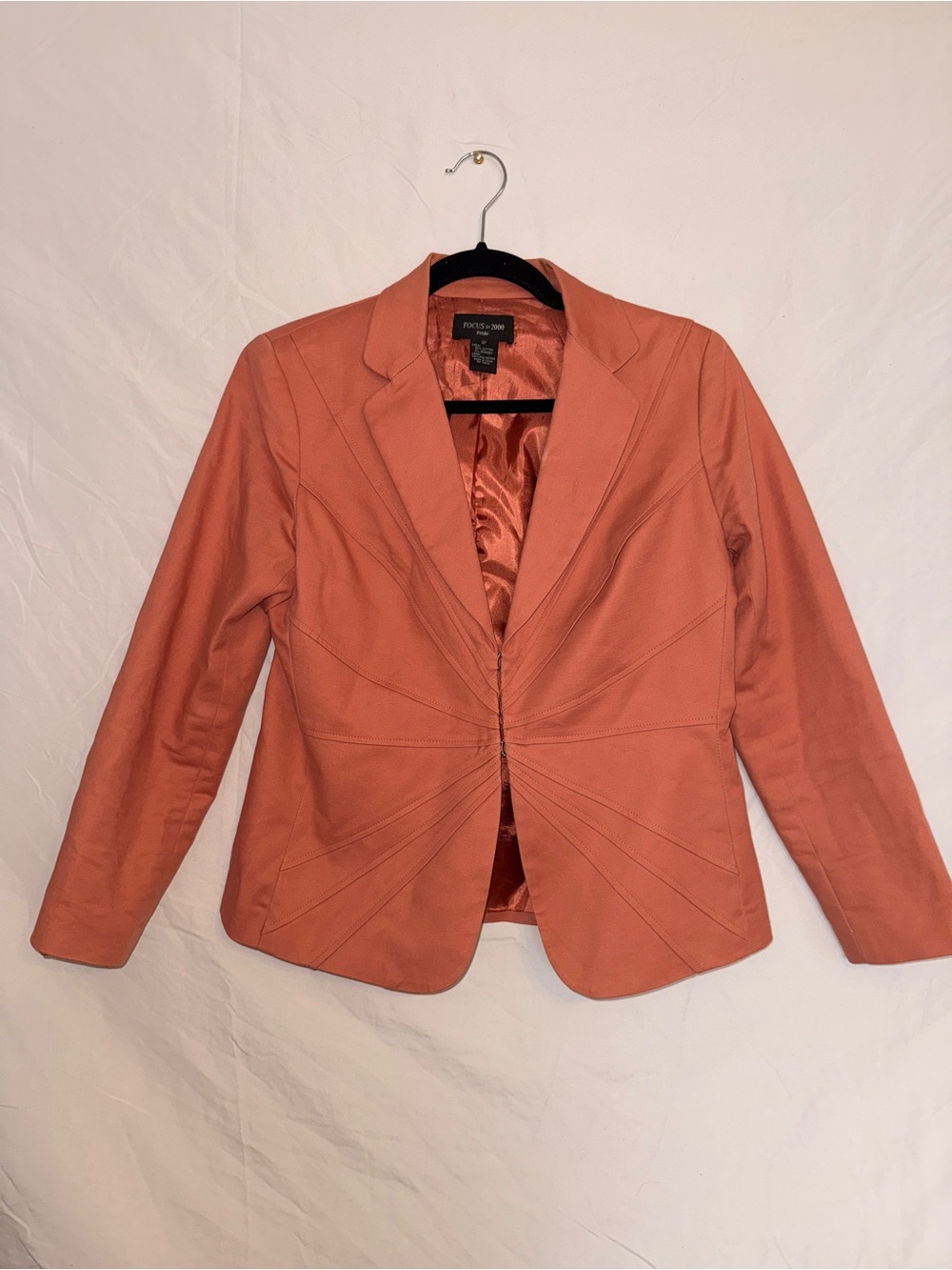Focus 2000 Coral-Orange Tailored Blazer